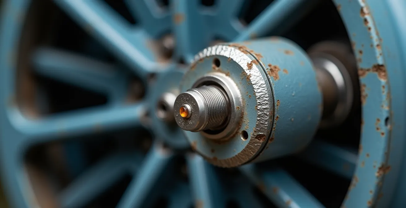 Confronto visivo tra sensori di vibrazione e temperatura su motore elettrico industriale