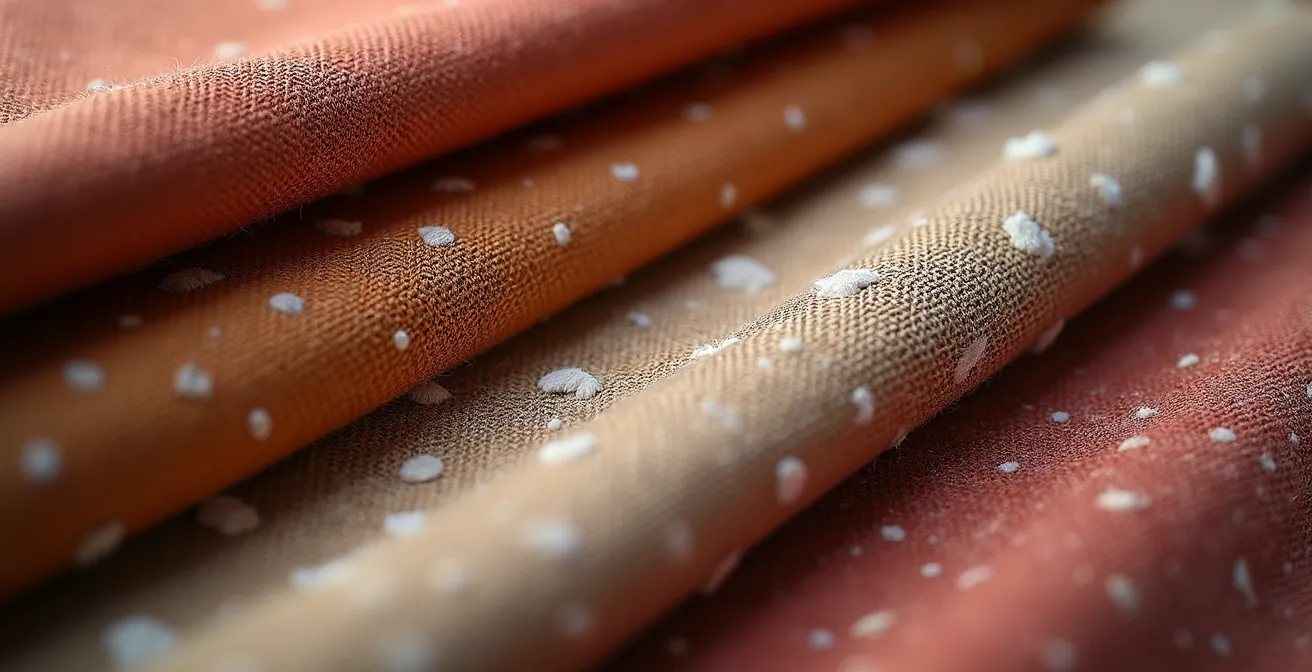 Vista macro di tessuti pregiati italiani con texture dettagliate e pattern tradizionali