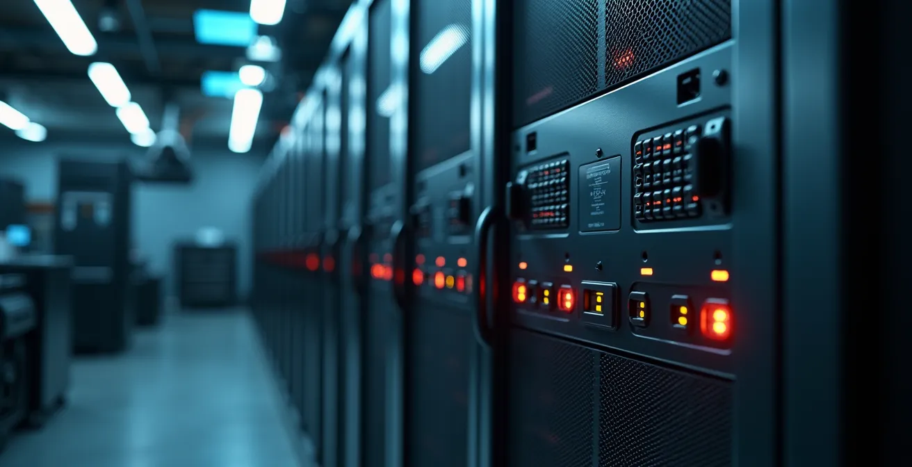 Armadio rack blindato per server edge con sistemi di sicurezza multilivello in ambiente industriale