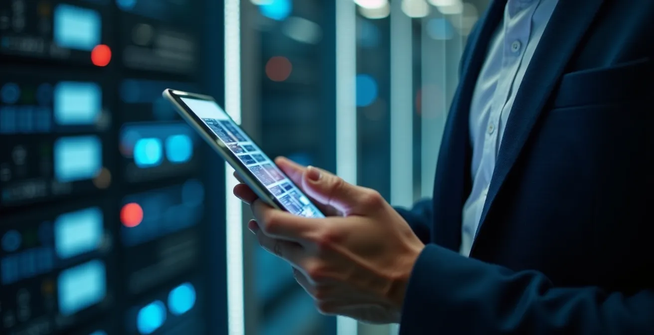 Auditor con checklist digitale durante ispezione sicurezza informatica