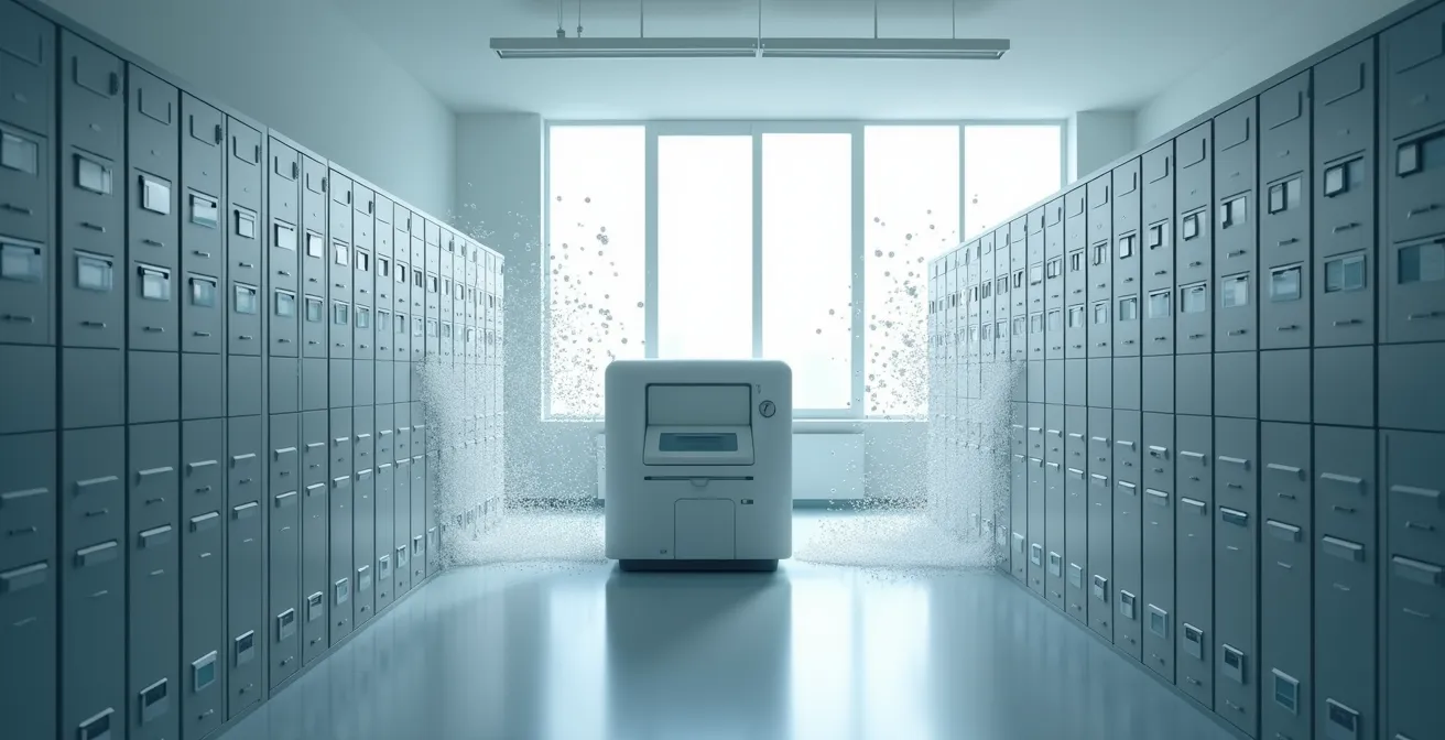 Archivio cartaceo sanitario in trasformazione digitale con scanner avanzato